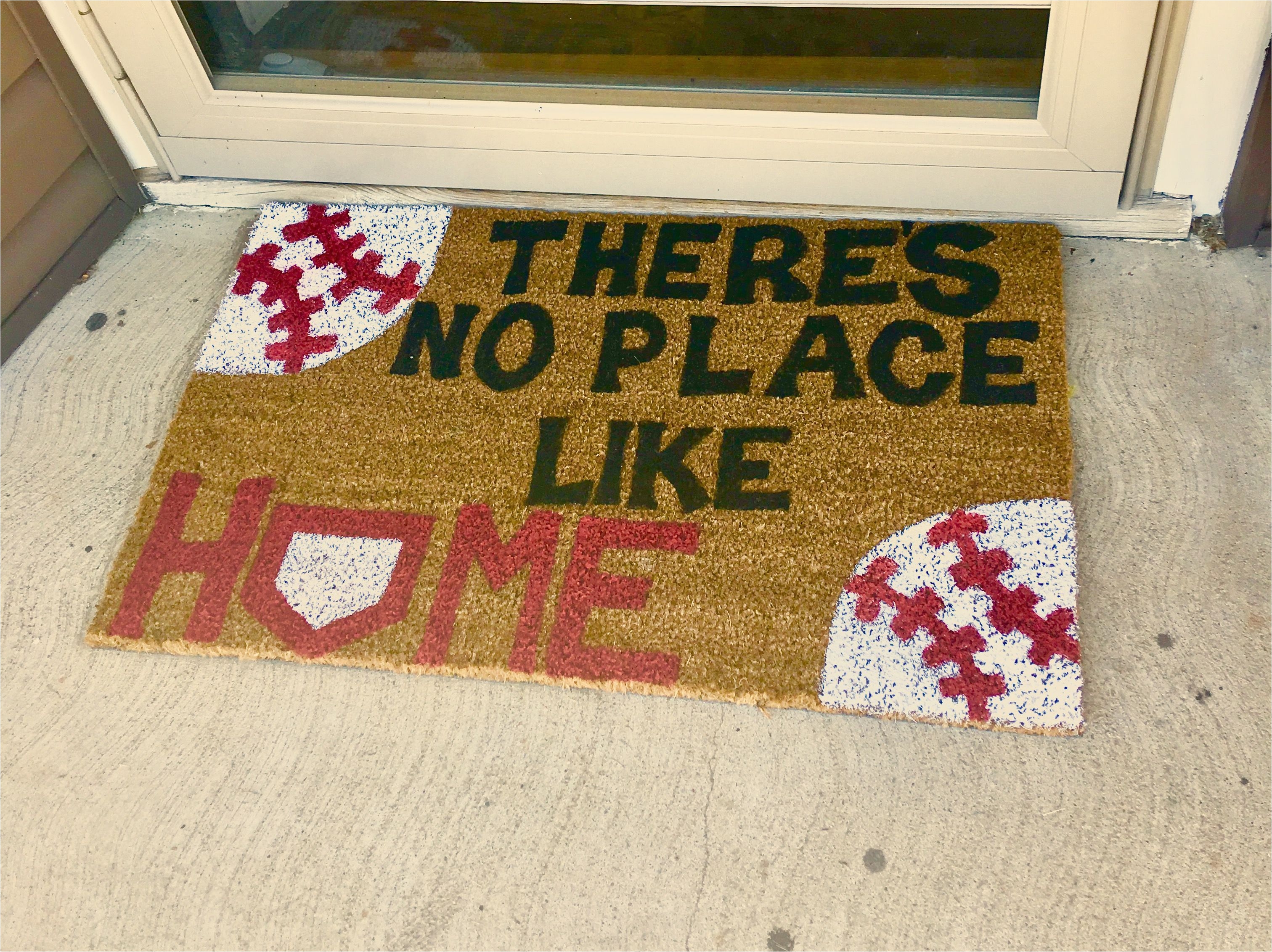 there s no place like home baseball door mat home plate baseball door mat diy