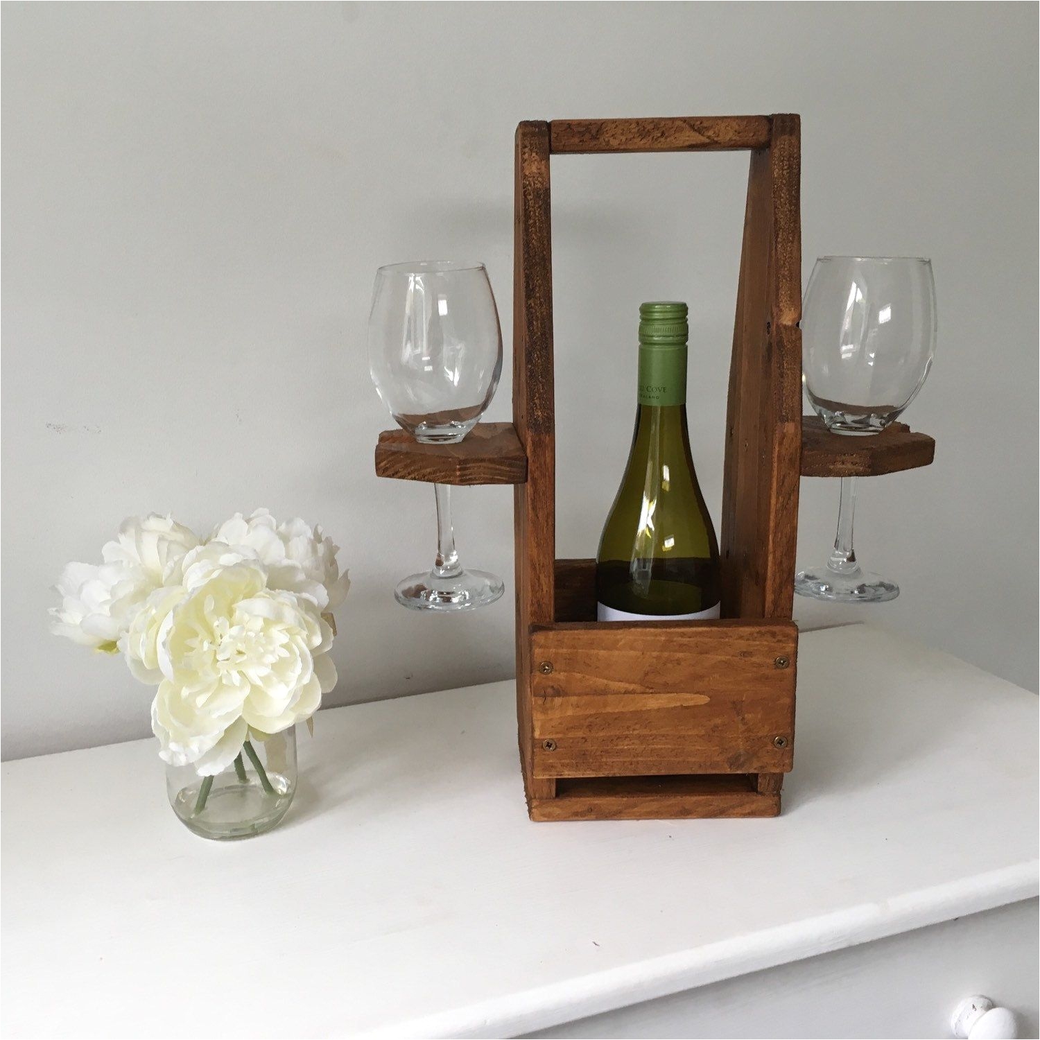 we have added a new item to our wine and beer collection this is our new reclaimed wood wine and glass holder it s perfect for using whilst relaxing in