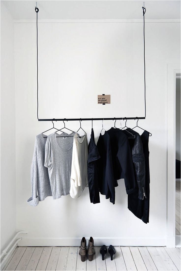 simple hanging pole with wire to hang clothing