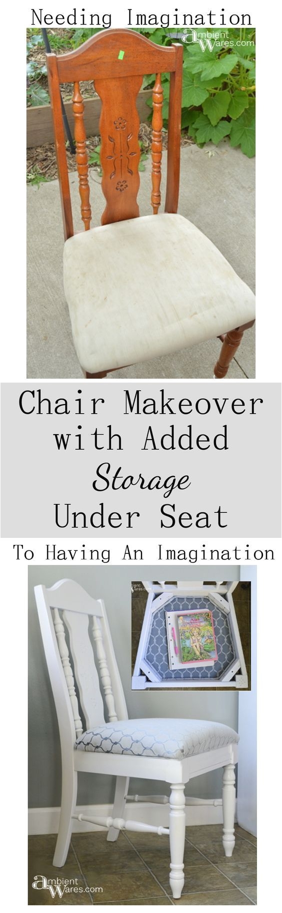diy chair with added storage under the seat
