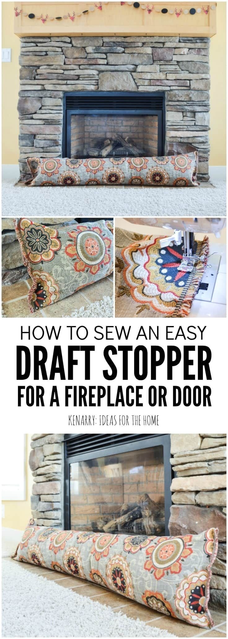 fireplace draft stopper an easy diy sewing tutorial