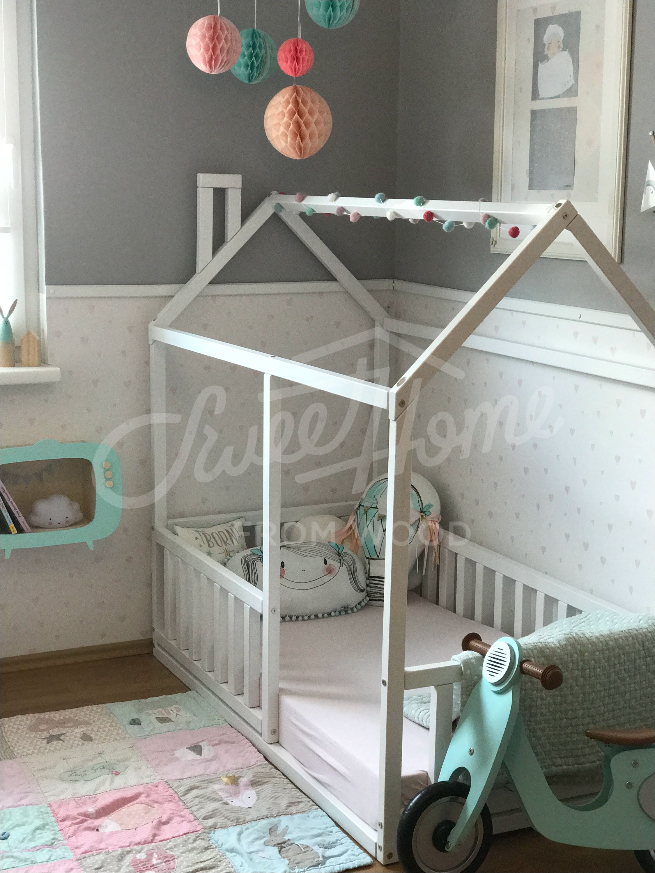 montessori toy baby bed toddler bed children bed house frame bed home bed nursery crib baby room play tent house bed wood house gift slats