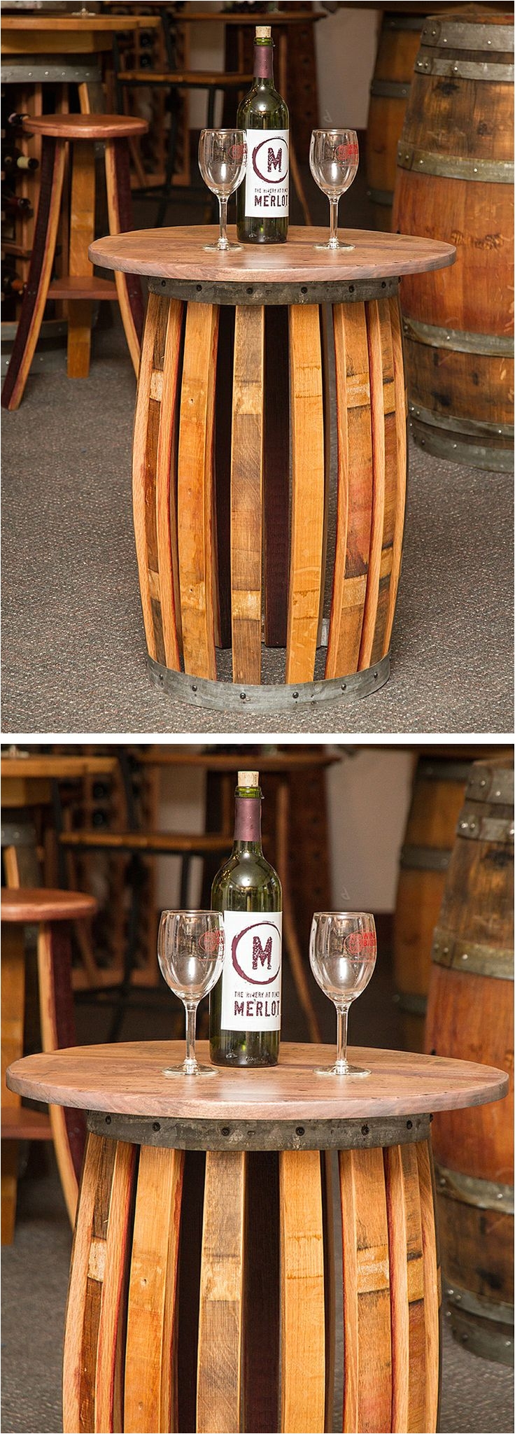 wine barrel end table furniture design