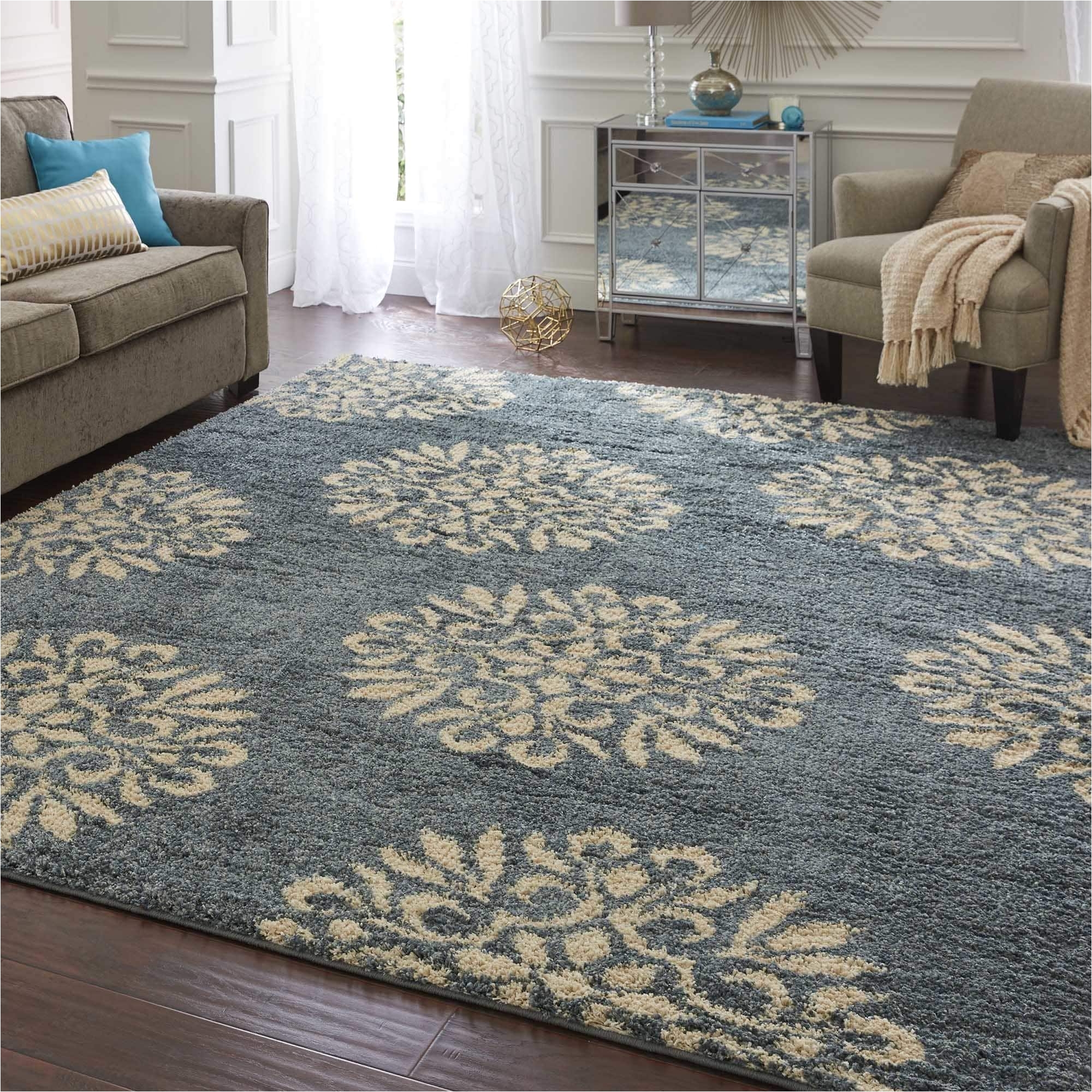 shop mohawk home bay blue huxley exploded medallions area rug 8 x 10 on sale free shipping today overstock com 9157575