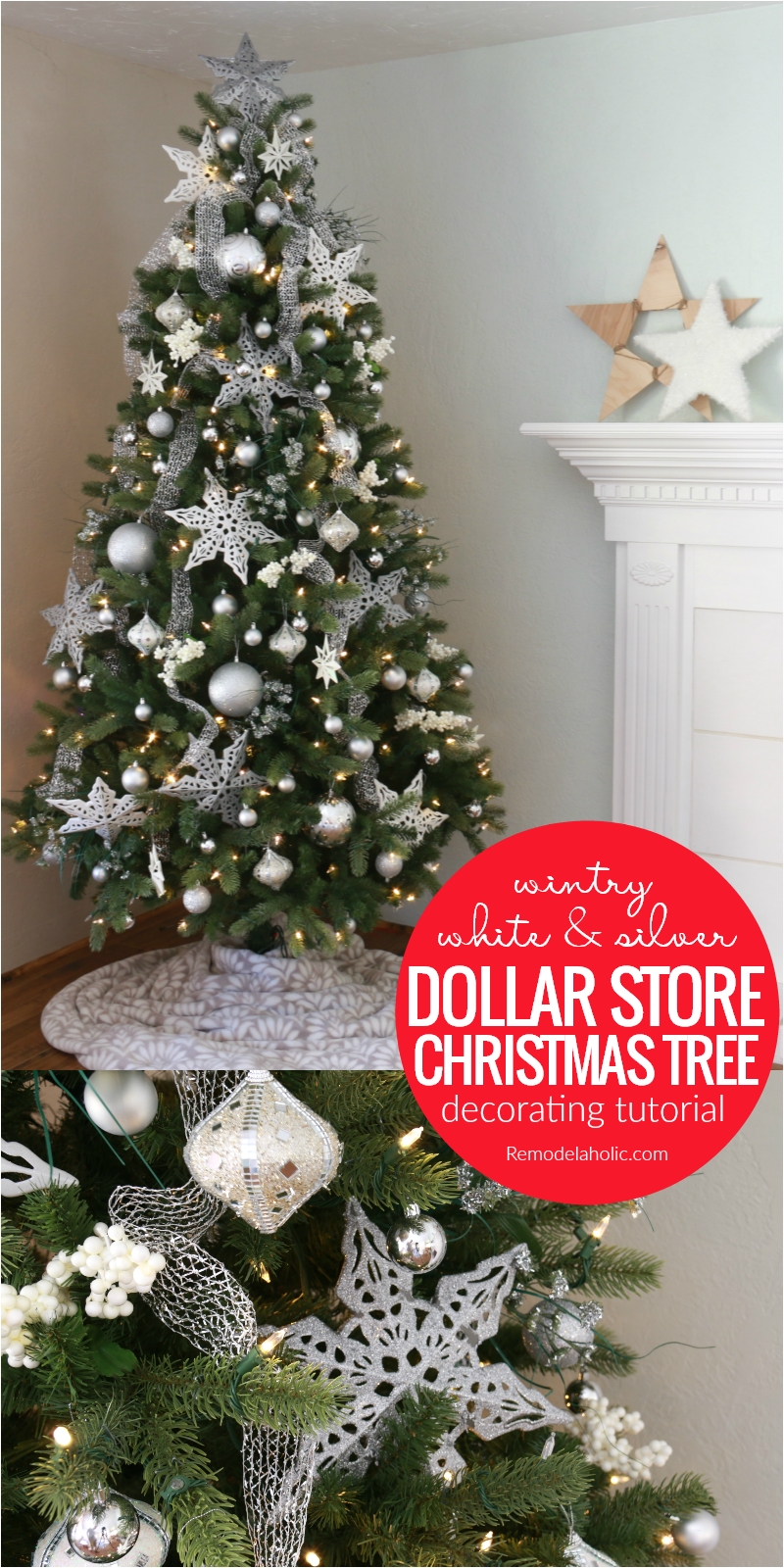 homely inpiration dollar store christmas tree remodelaholic wintry white and silver from the trees village artificial