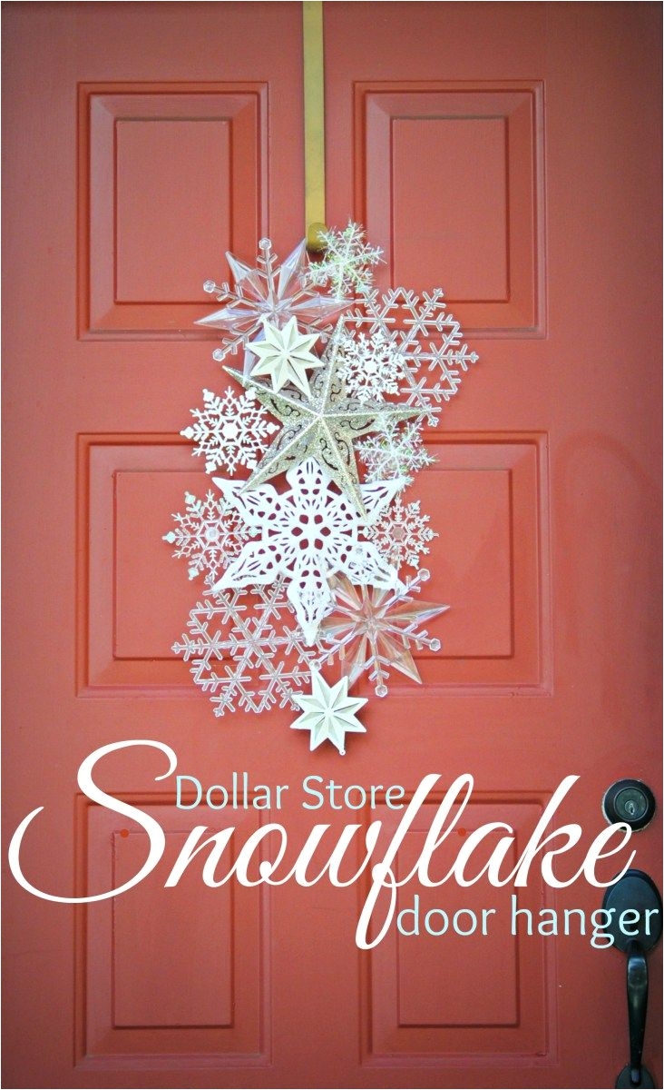 dollar store snowflake door hanger a diy christmas door decorationschristmas