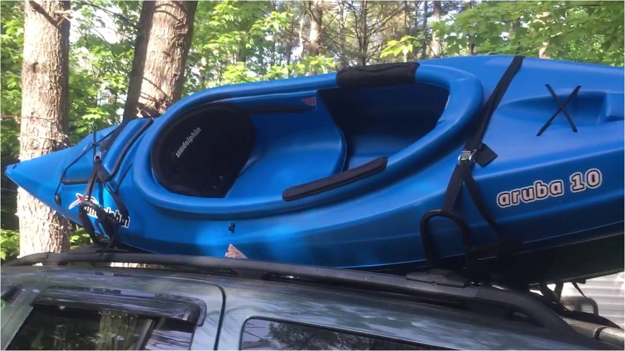 Double Kayak Roof Rack Costco How to Secure A Kayak On Car or Suv Using J Bar Roof Rack Youtube