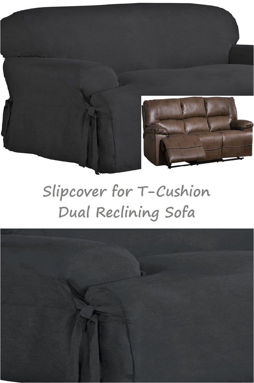 dual reclining sofa slipcover dual reclining sofa slipcover t cushion suede black sure fit couch of