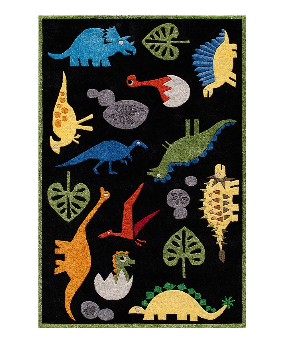 dinosaur rug black background works here