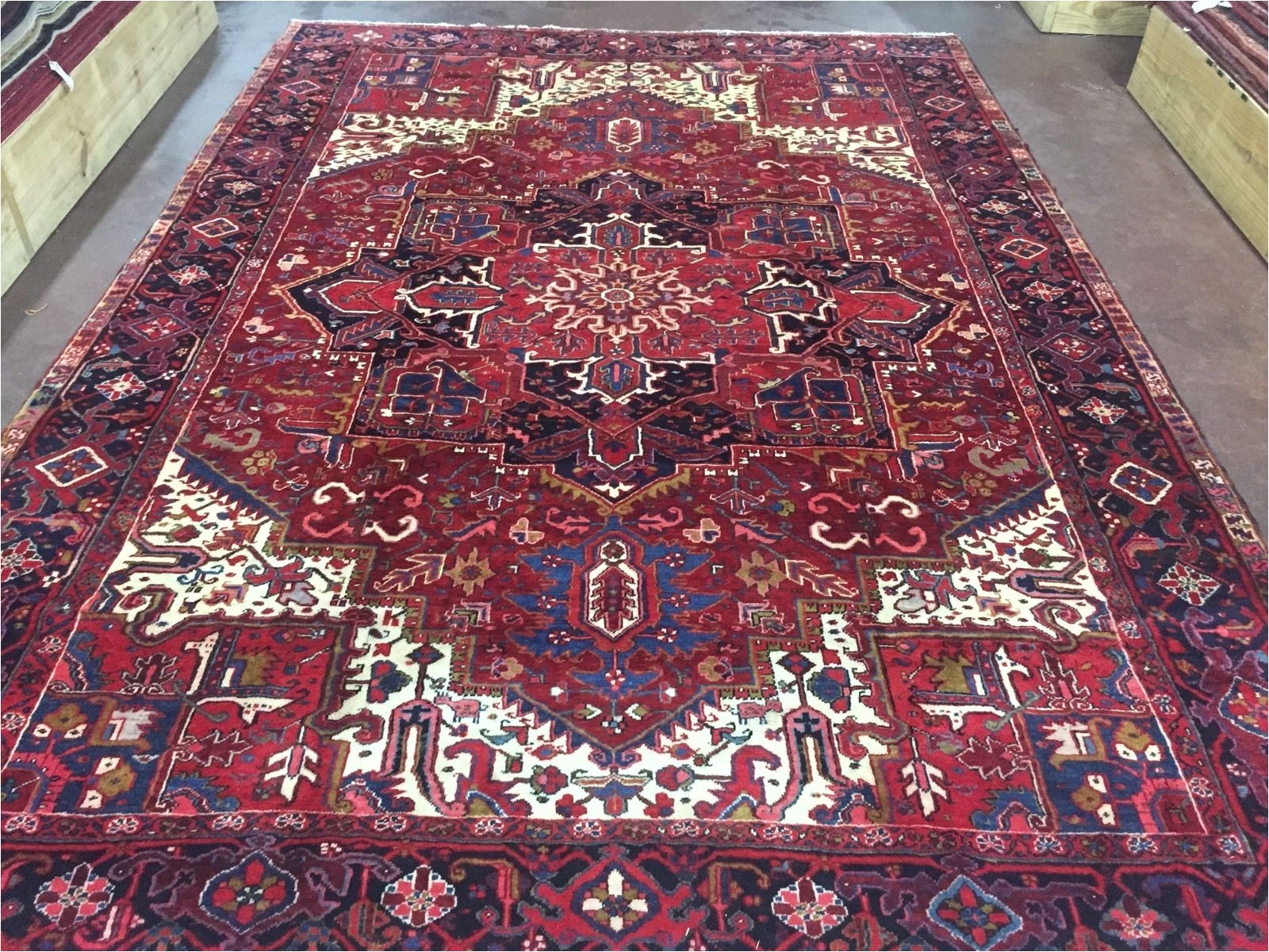 sale great hand knotted persian tabriz heriz rug geometric carpet 9x12 8 7 x12 5 ebay