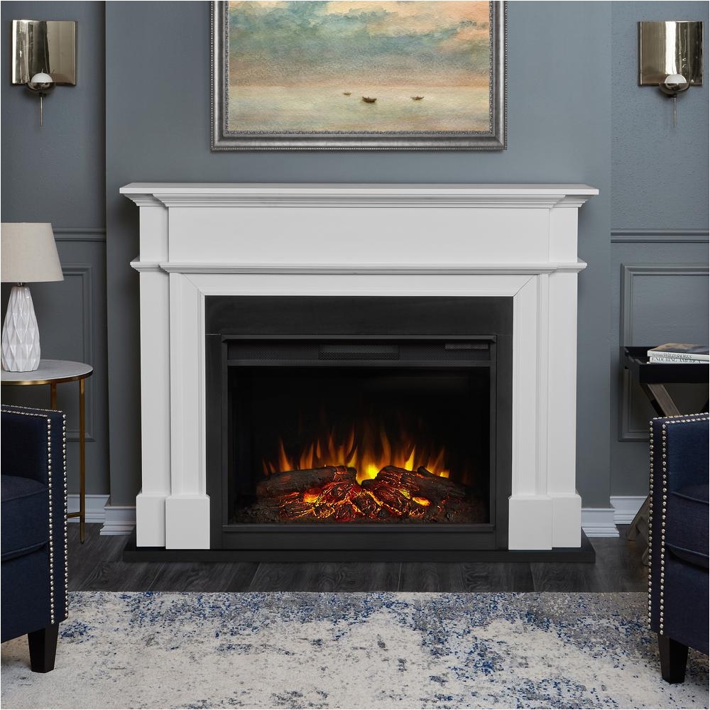 harlan grand 55 in electric fireplace in white