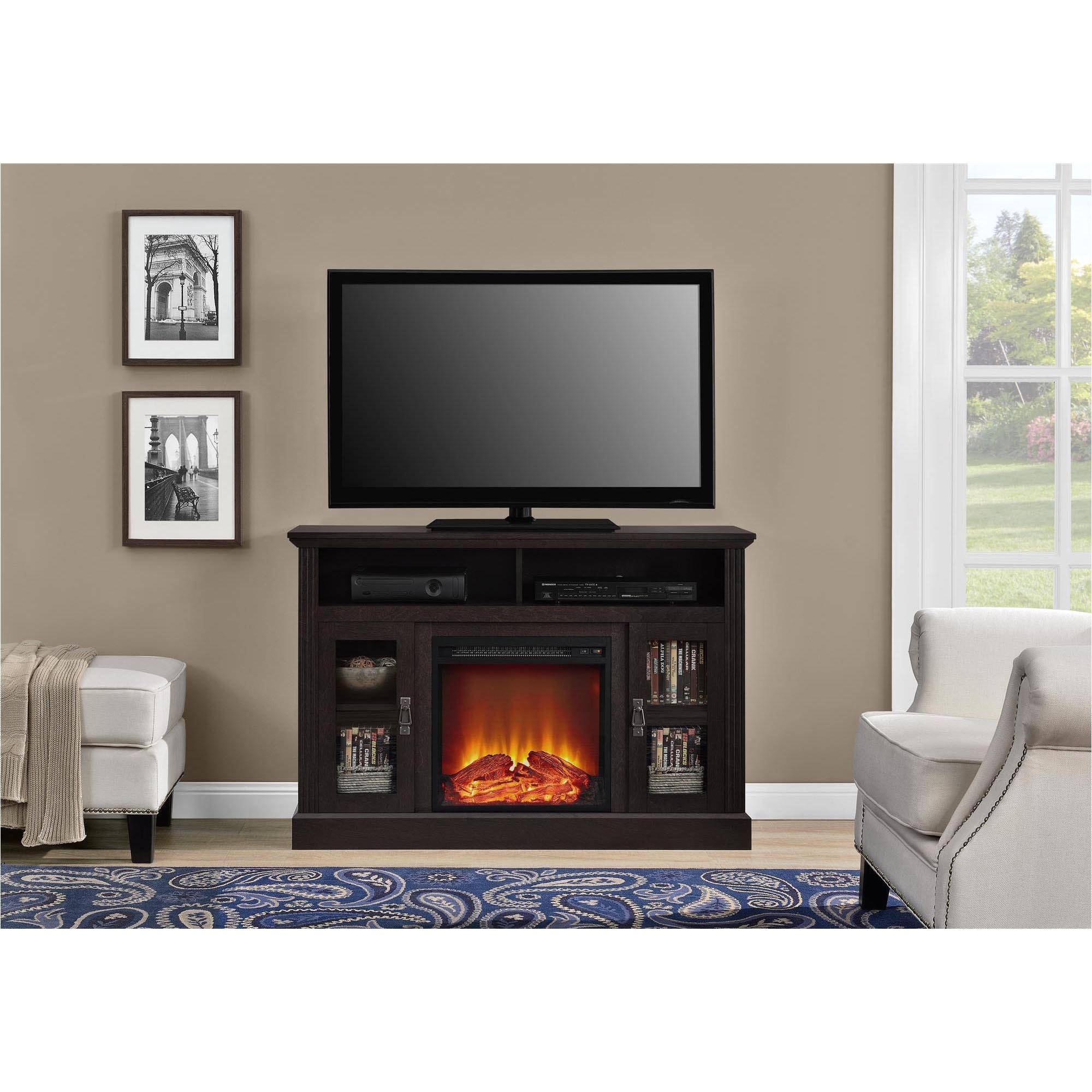 ameriwood home chicago electric fireplace tv console for tvs up to a 50 multiple colors walmart com