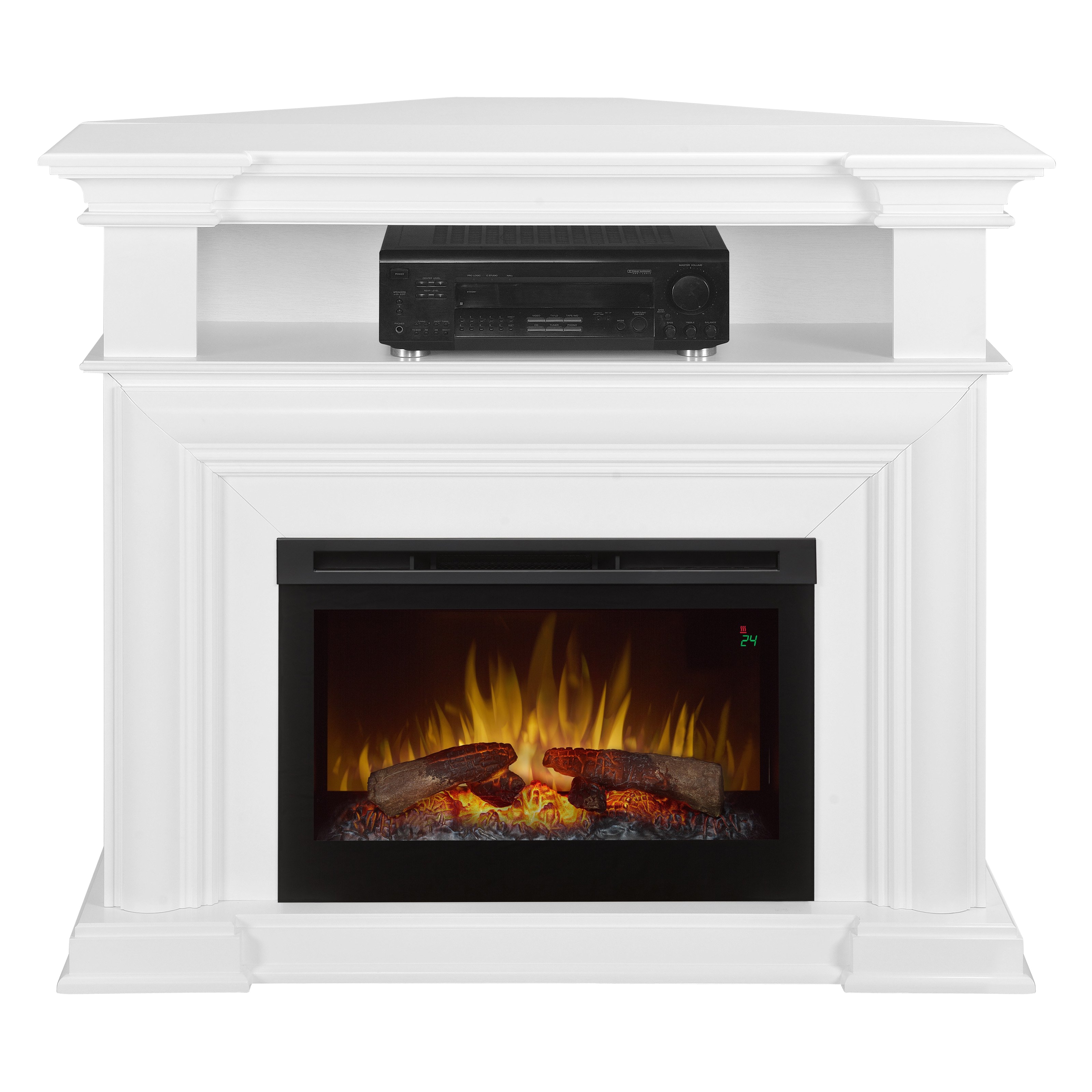 electric fireplace with convertible corner option and drop down front walmart com