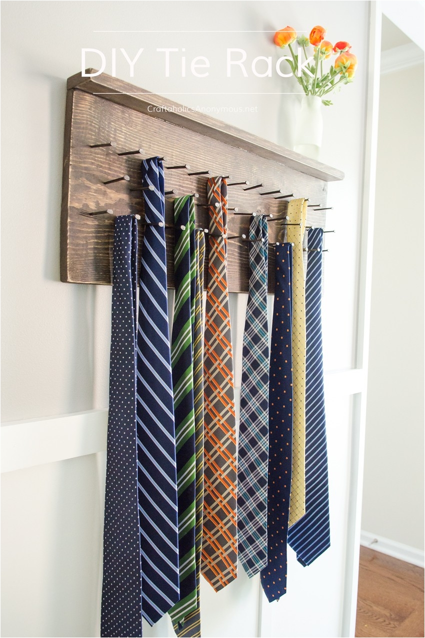 craftaholics anonymous diy tie rack tutorial