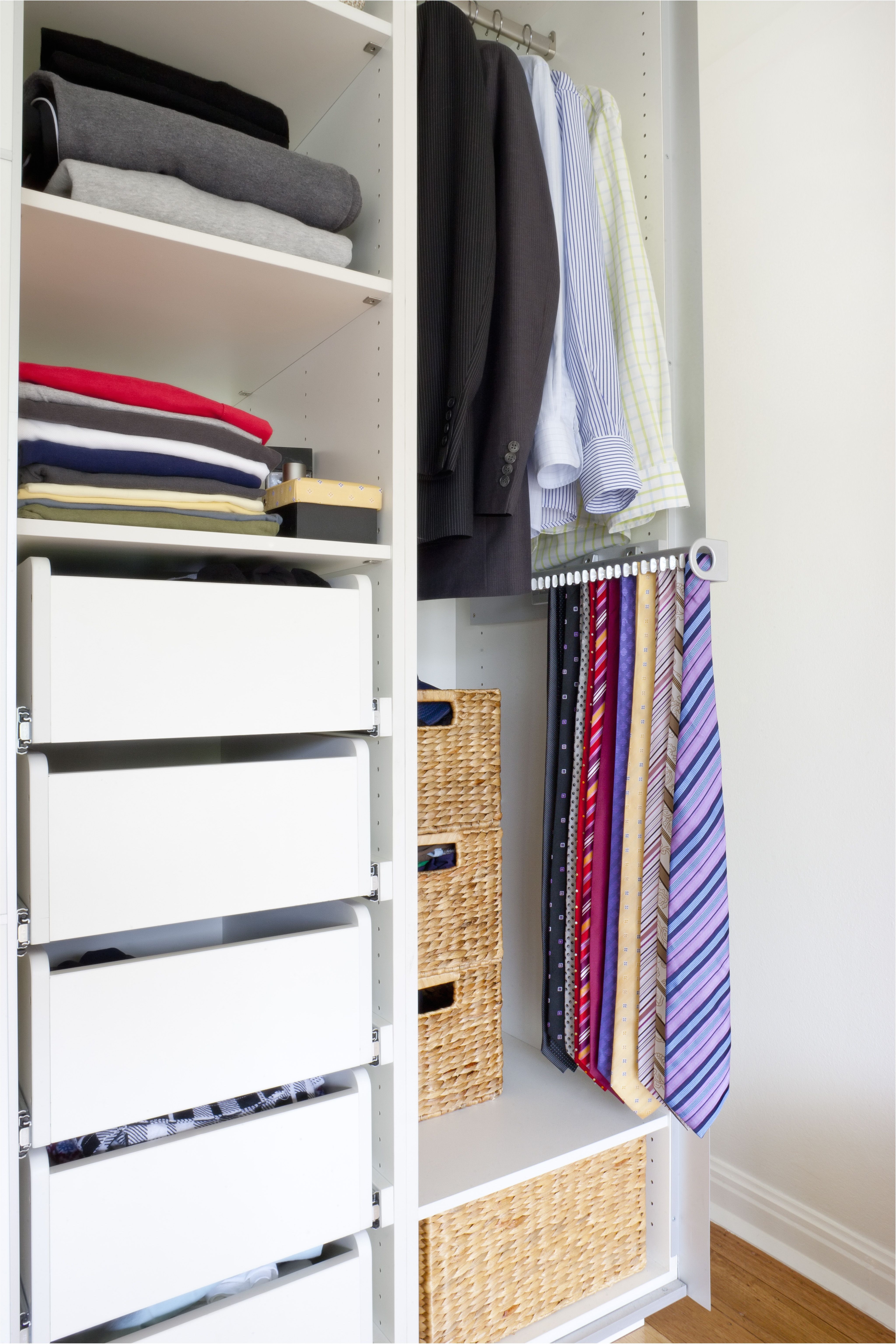 space saver wardrobe diy tie rack how to organize bags in a small closet buy motorized