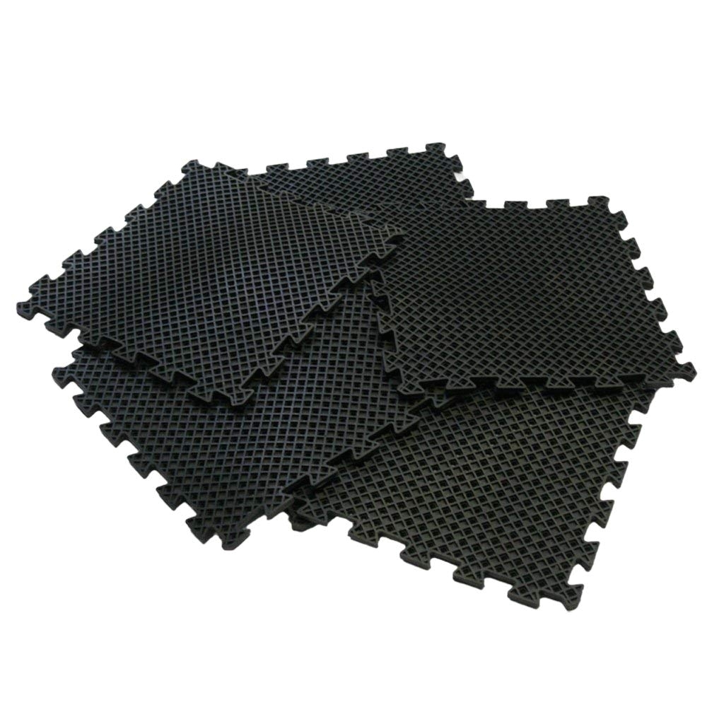 amazon com rubber cal eco drain interlocking rubber tiles 5 8 x 20 x 20 inch pack of 4 drainage tiles 11 square feet coverage black rubber mats