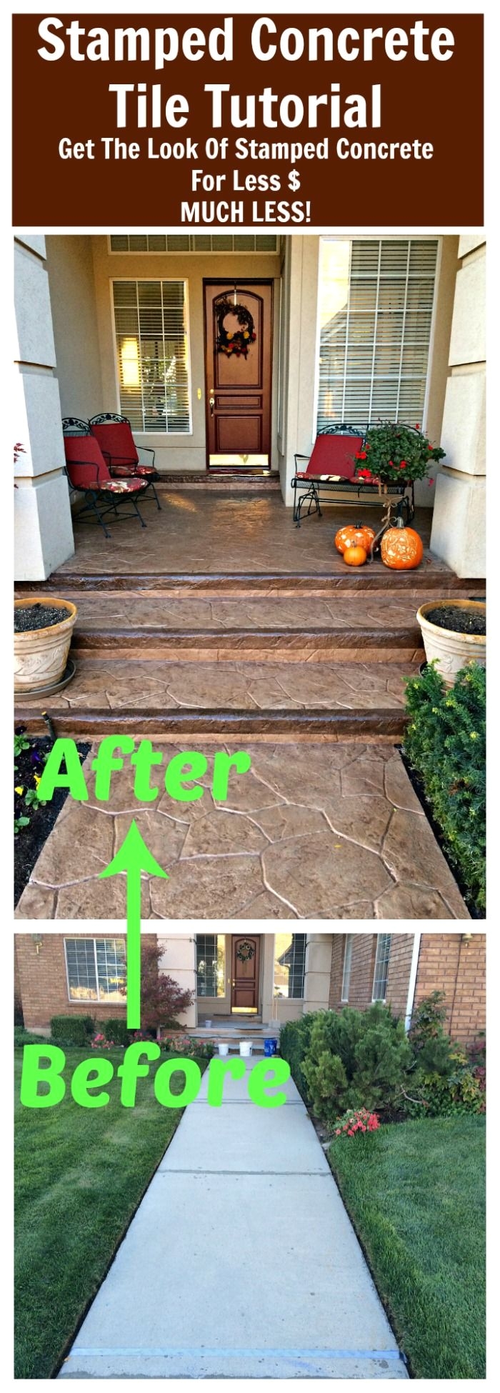 diy stamped concrete tile tutorial get the look of stamped concrete for less much less