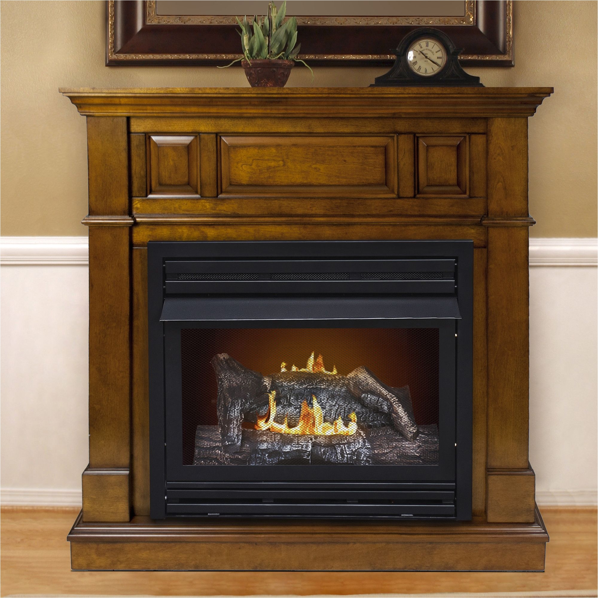 dual fuel vent free wall mount gas fireplace