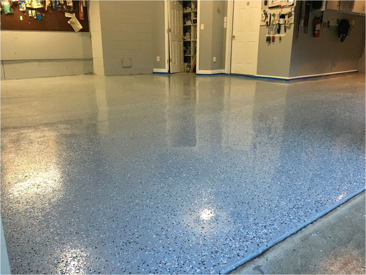 garage floor after armor chip gray floor epoxy
