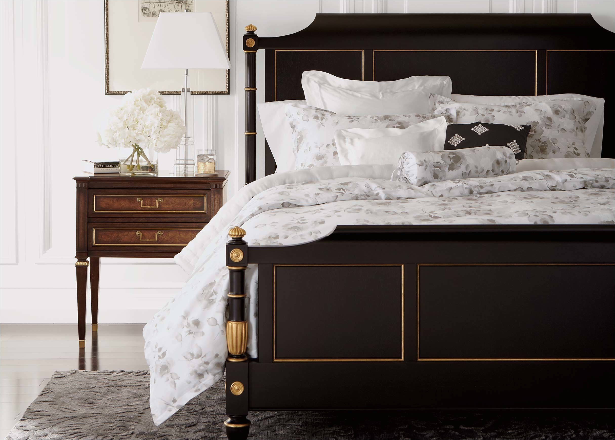 a scrolled headboard and footboard and posts adorned with bamboo style turnings fluted urns and rosette motifs crown the georgetown handcrafted in our