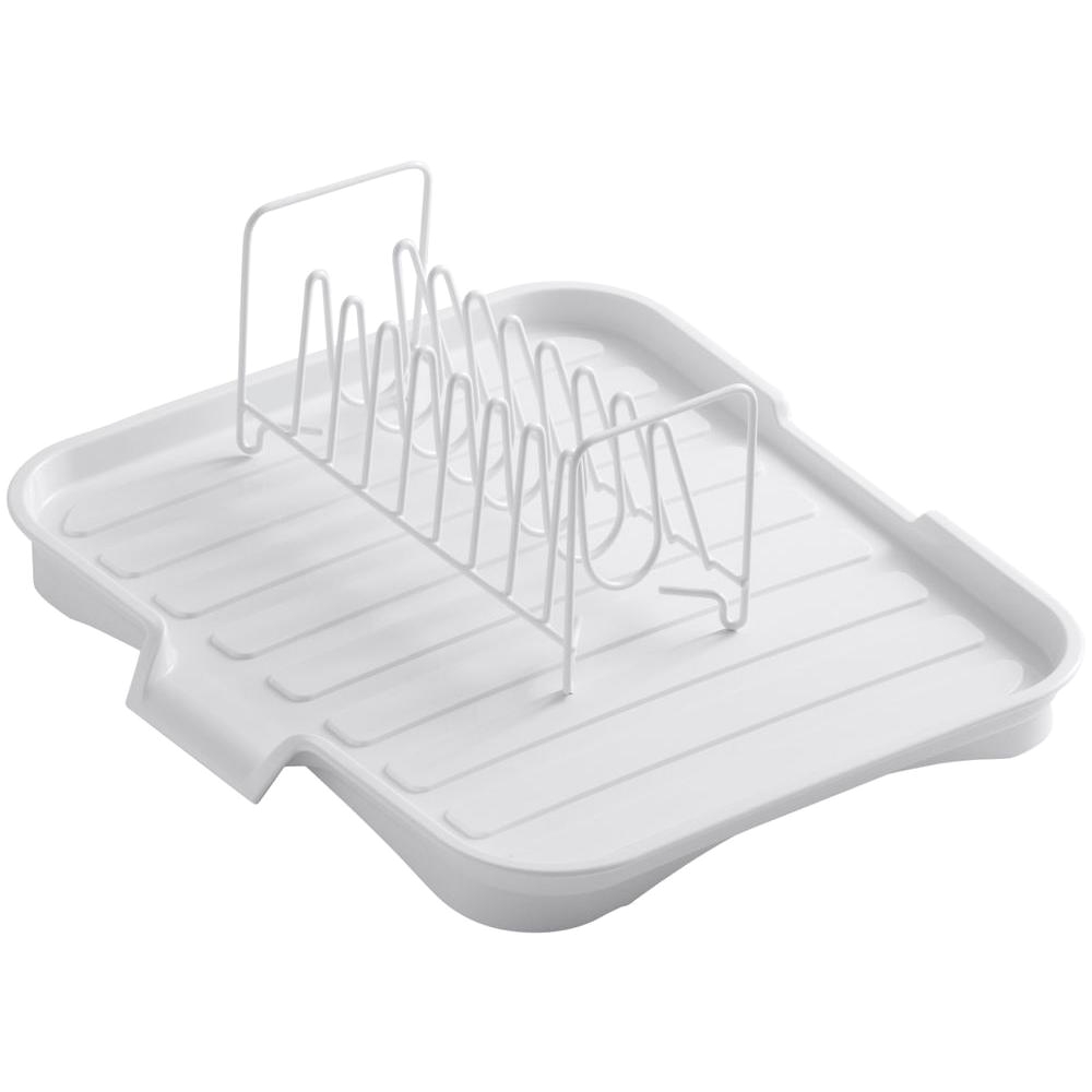 kohler drainboard with wire sink bowl rack in white