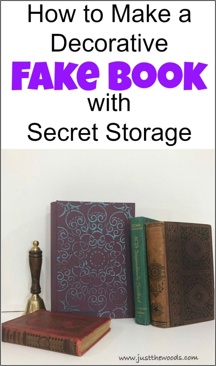diy decorative book box with secret storage love the look of vintage books with pretty detail on the cover make a faux book with paint and stenci