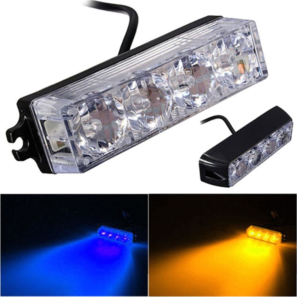 hot 12 14v 4w 4leds car truck emergency beacon light bar hazard warning strobe