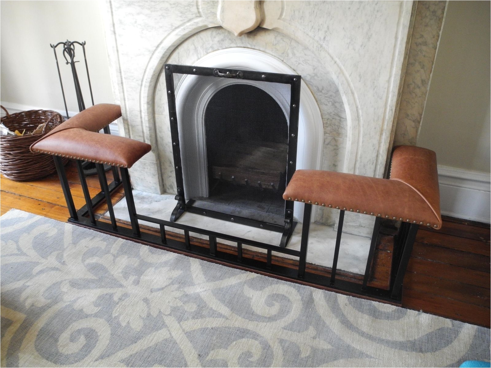 custom made fireplace screens and club fender benches