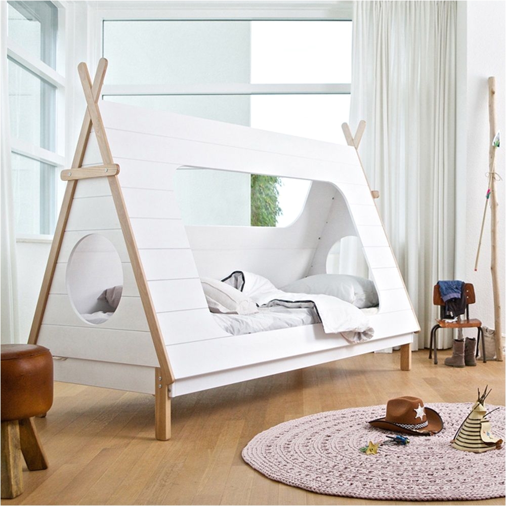 kids teepee cabin bed in white solid pine more