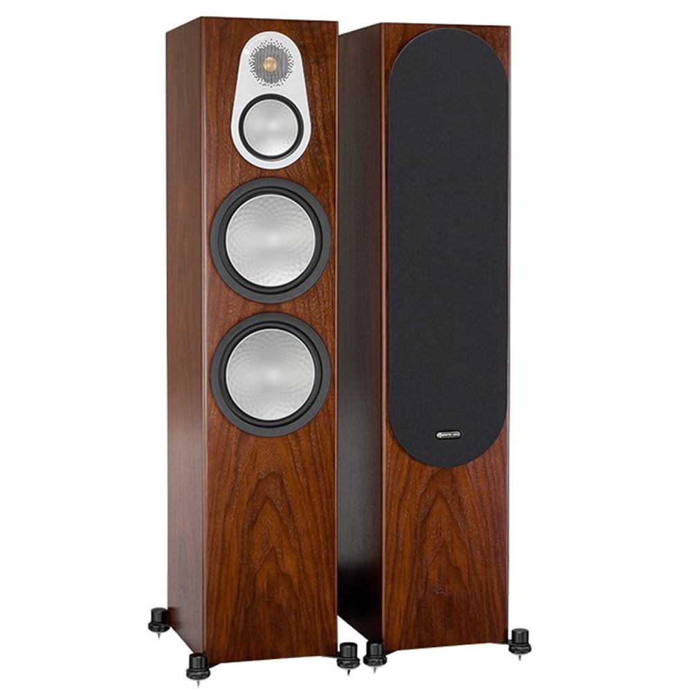 monitor audio silver 500 speakers walnut