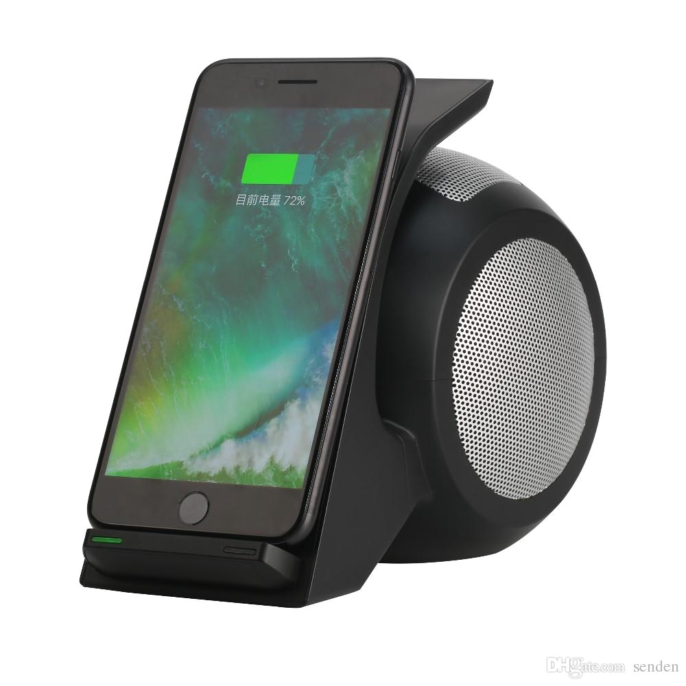 unique snail shaped 3 in 1 bluetooth speaker wn1 wireless quick charge phone holder portable nfc subwoofer with micphone qi charging stand speaker wire