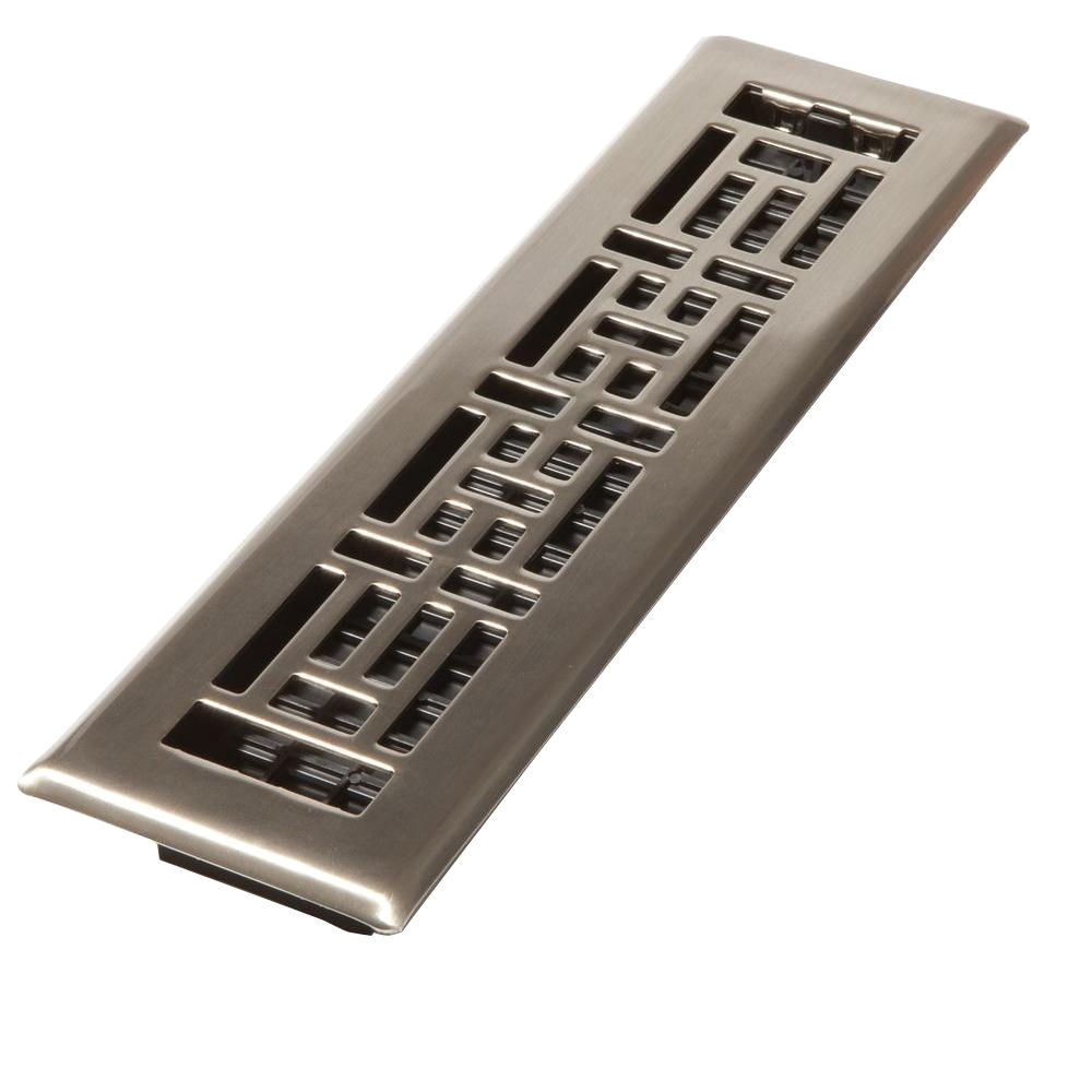 steel brushed nickel oriental design floor register