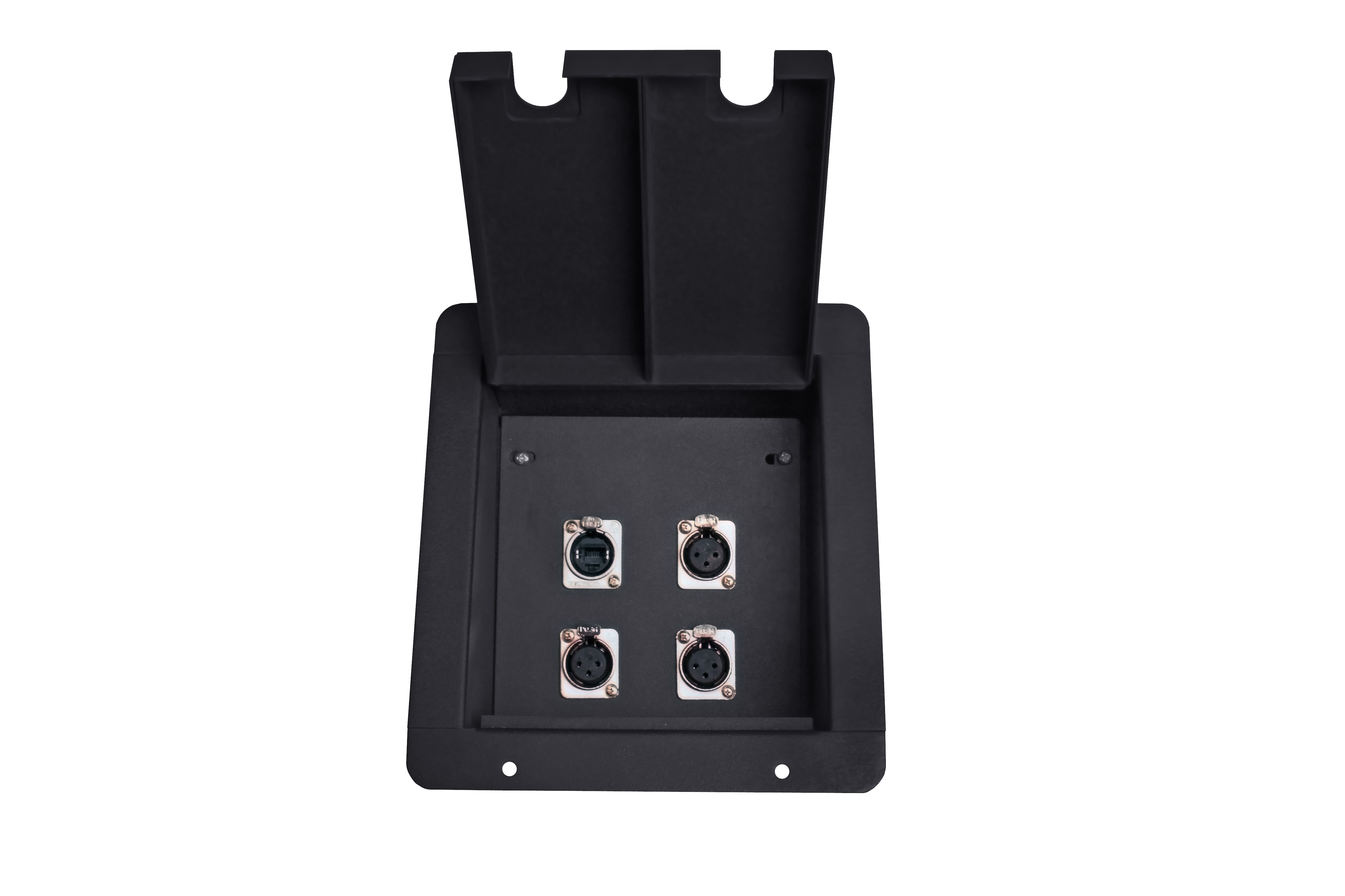 Flush Floor Receptacles Elite Core Fb4 Recessed Floor Box with 3 Xlrf 1 Ethernet Pass