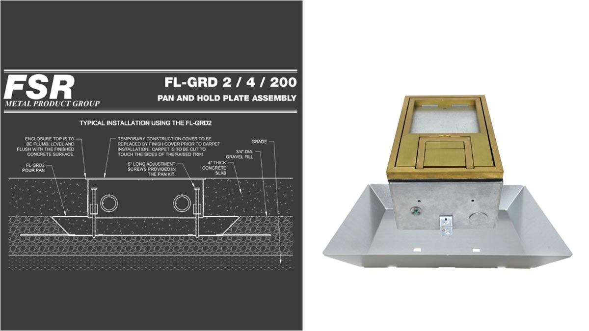 we offer 2 kit versions of our 3 hour fire rated floor box which is the longest fire rating in the industry the frk kit comes with everything needed to