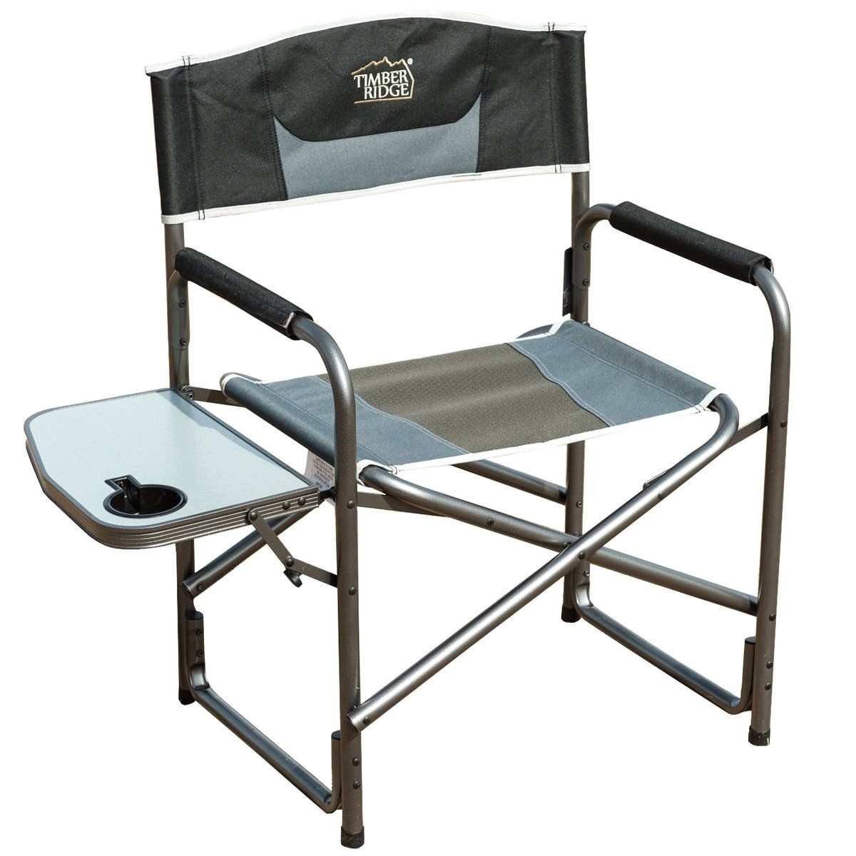 Folding Tall Directors Chair with Side Table Timber Ridge Aluminum Portable Director S Folding Chair with Side