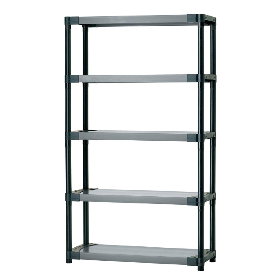 shop blue hawk 70 in h x 42 in w x 16 in d 5 tier plastic freestanding shelving unit at lowes com