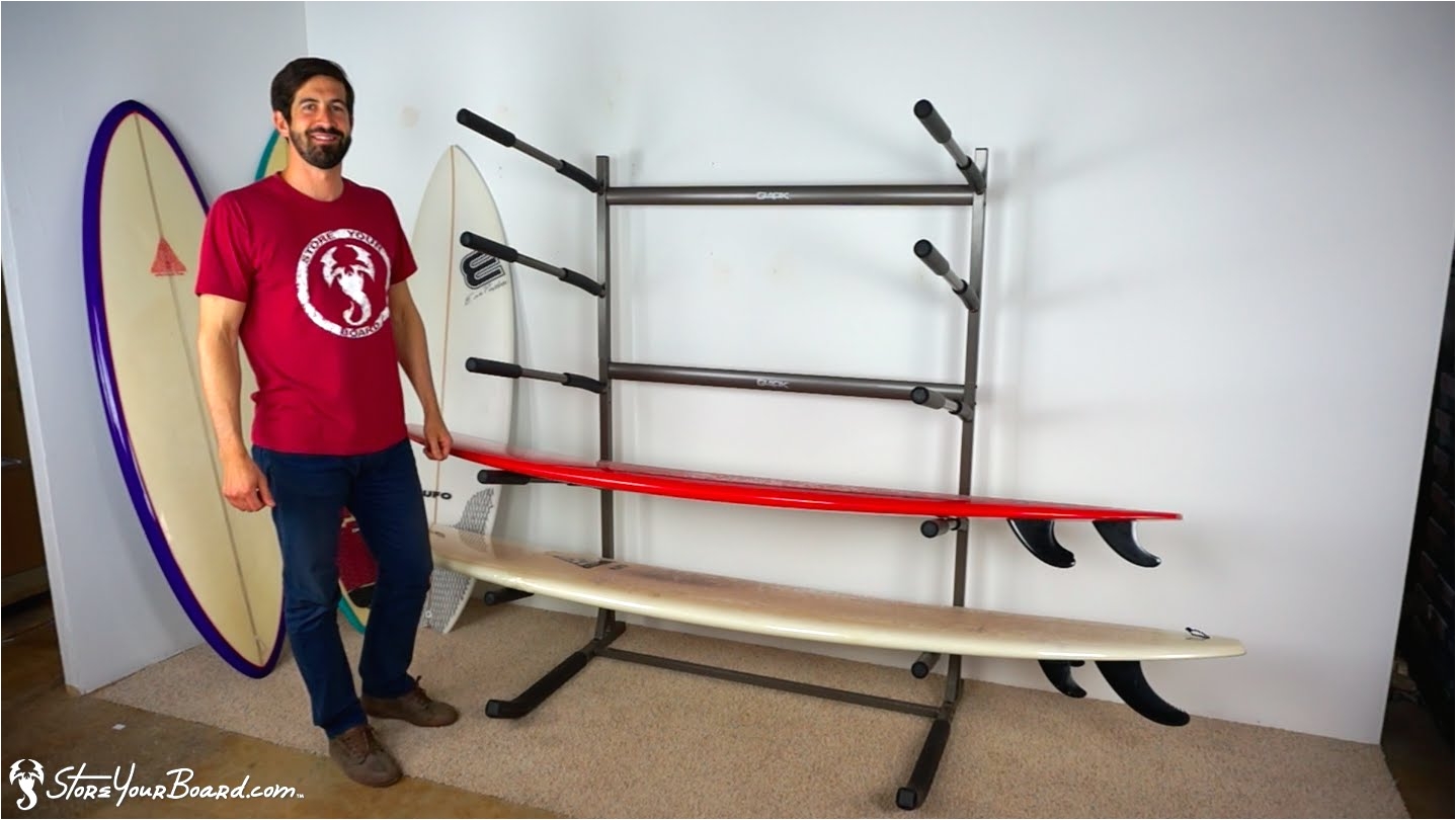 freestanding surf rack holds 5 surfboards storeyourboard