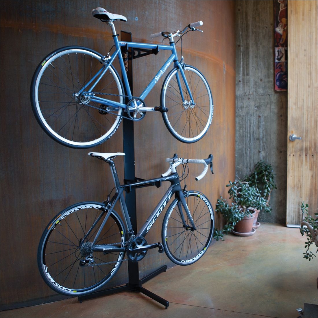 metal home freestanding rack to store and display your bikes bikestorage garagestorage storeyourboard