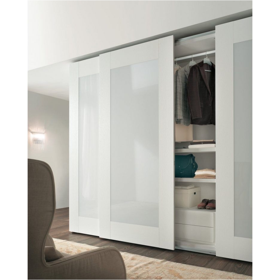 nice white wardrobe design sliding door wardrobe frosted glass door modern style together with storage shelves fabric covered wingback chair beige fur rug