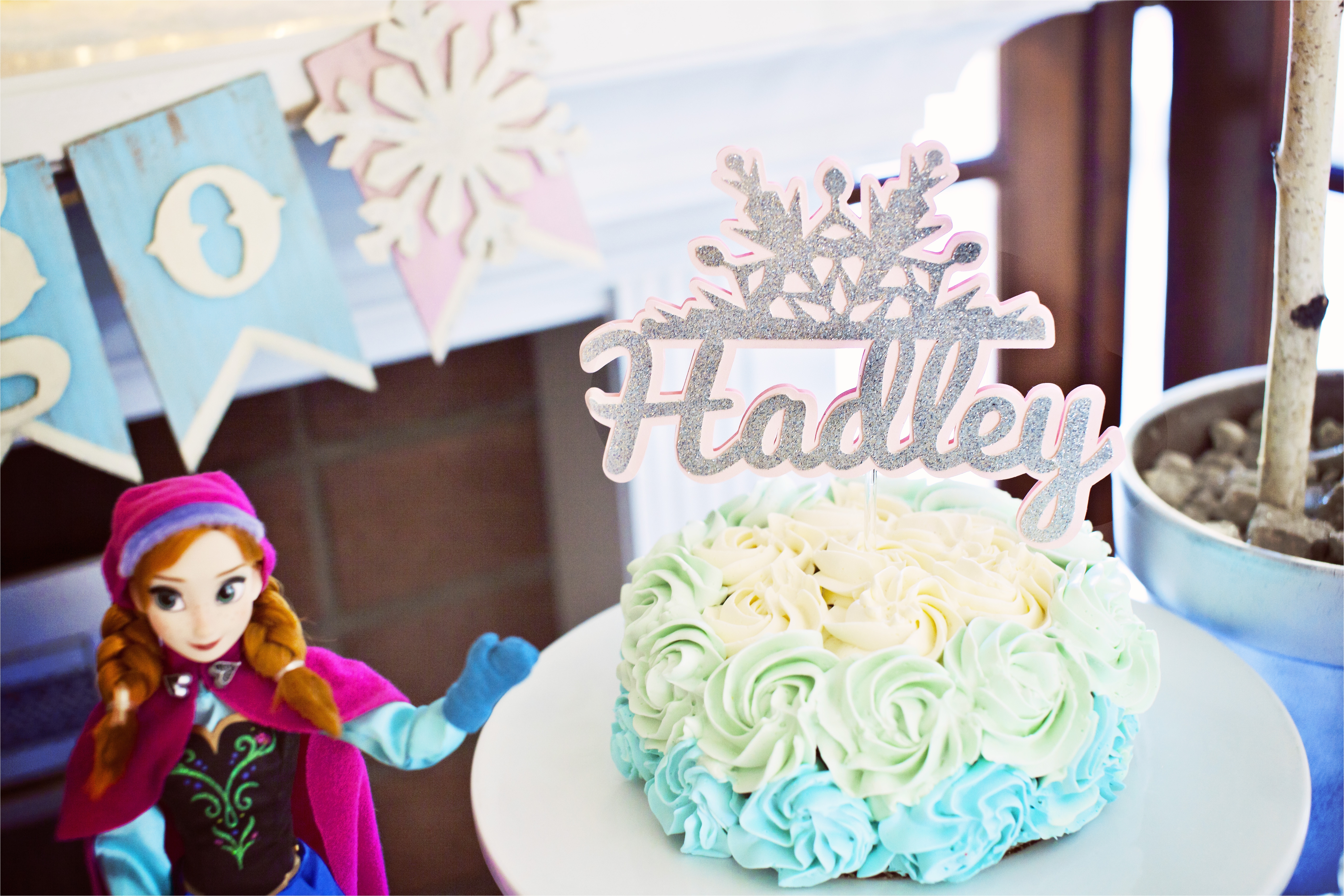 frozen cake topper