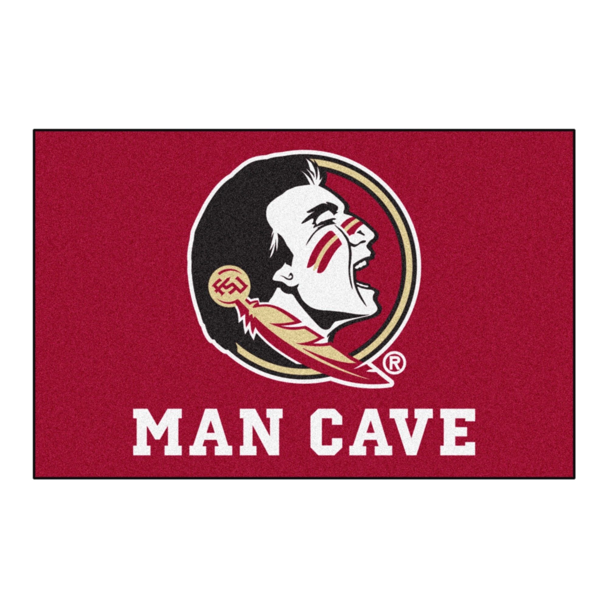 ncaa 19x30 man cave starter rug florida state seminoles