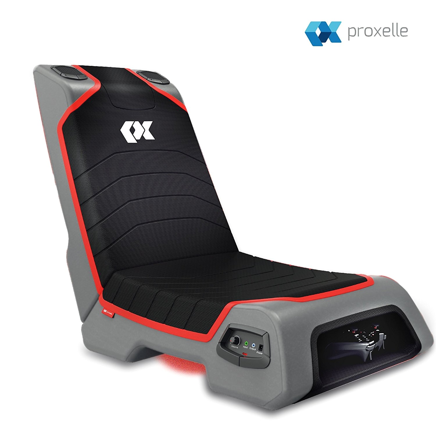 proxelle video game chair dual 3w speakers ps4 ps3 ps2 xbox one xbox 360 nintendo wii connect through tv dvd ipod iphone android and mp3 walmart com
