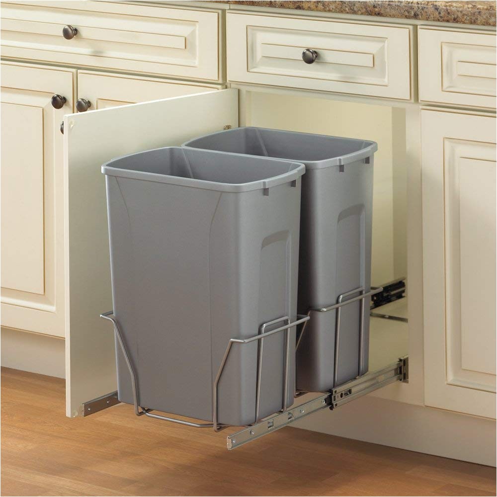 amazon com knape vogt psw15 2 35 r p in cabinet pull out trash can 18 4 inch by 14 25 inch by 22 inch home kitchen