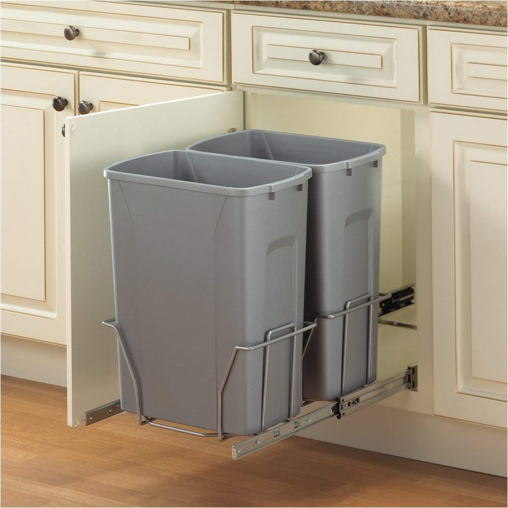 Garbage Can Cabinet Amazon Com Knape Vogt Psw15 2 35 R P In Cabinet Pull Out Trash