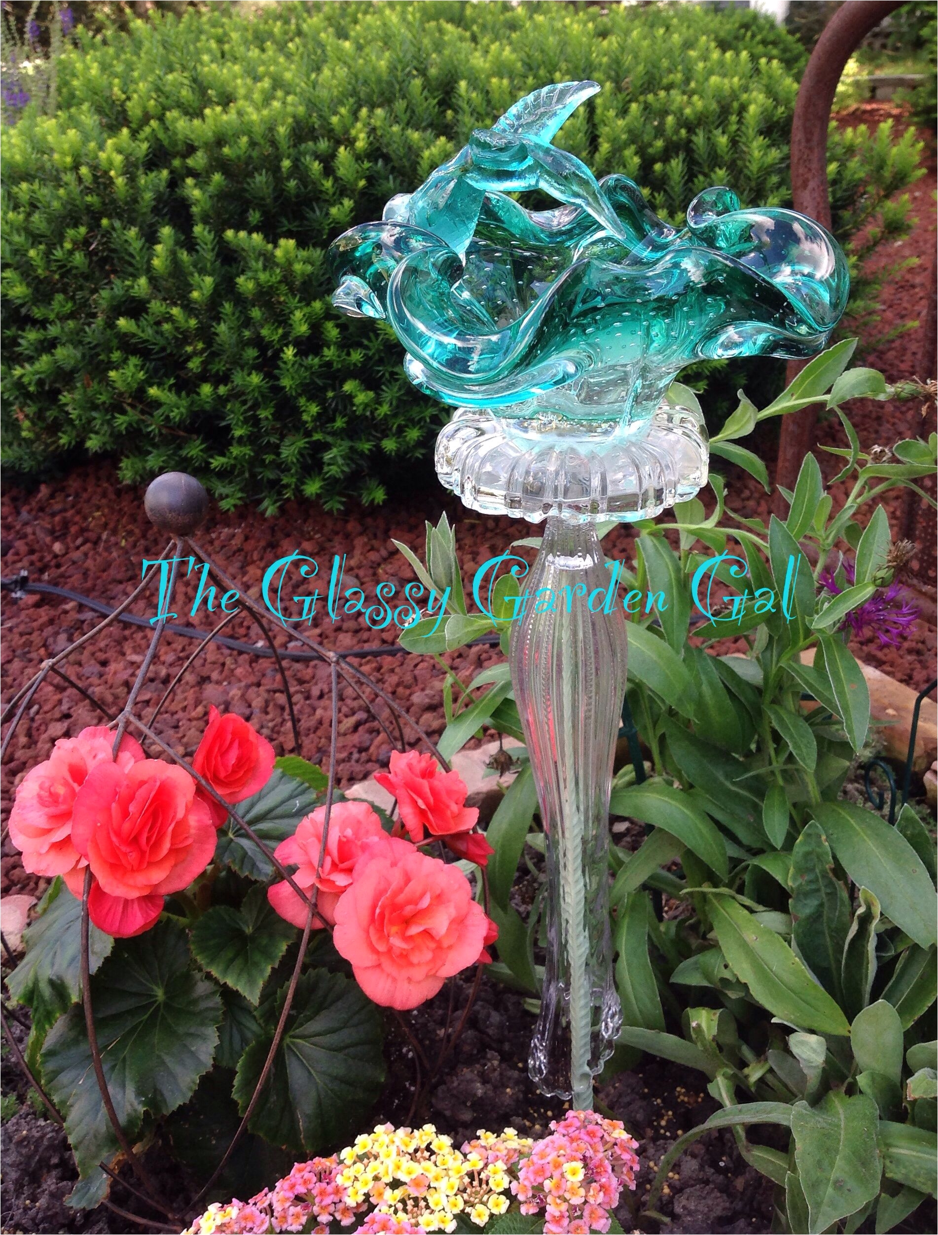 Garden Art From Old Dishes Glass Garden Art Yard Art Glass Bird Bath Www theglassygardengal