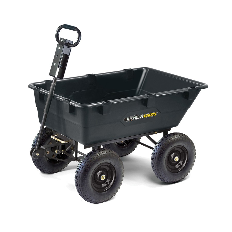 Garden Wagon Lowes Shop Gorilla Carts 5 5 Cu Ft Poly Yard Cart at Lowes Com