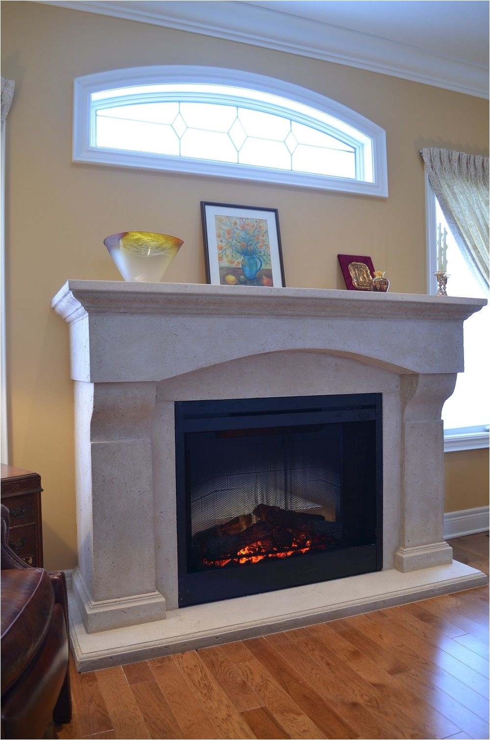 custom cast mantel with dimplex bf39dxp electric fireplace insert