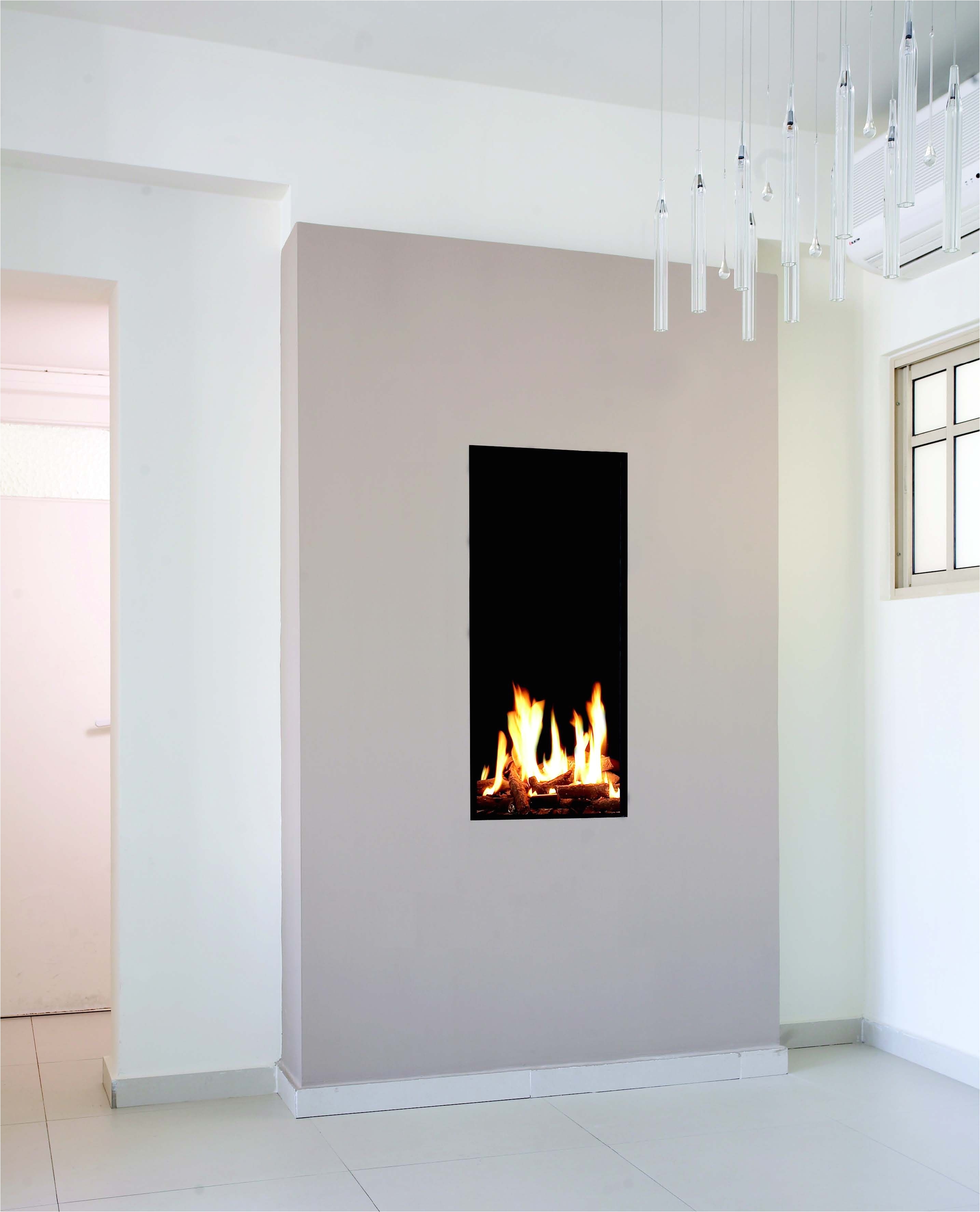 tall narrow gas fireplace created by ortal