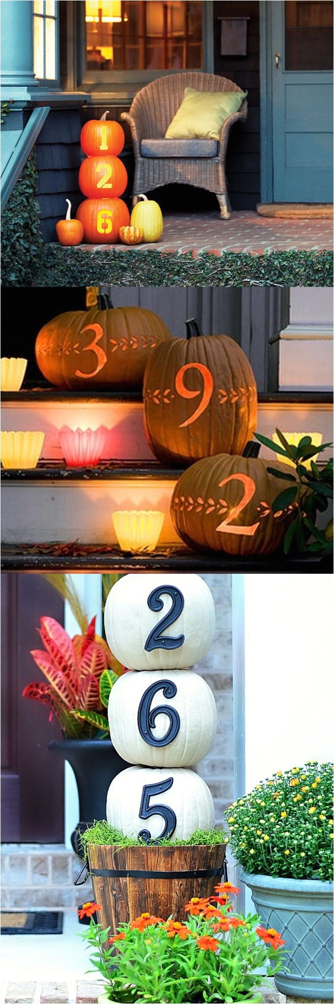 25 splendid diy fall decorations for your front door and porch from pumpkin house numbers