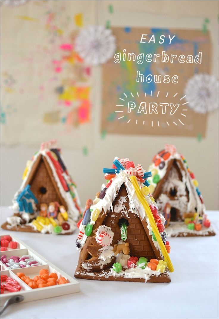 Gingerbread theme Decorations Easiest Gingerbread House Party Ever Gingerbread House Parties